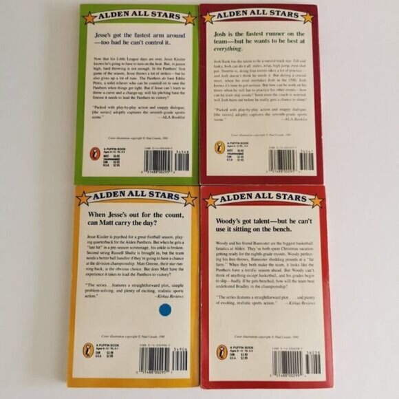 Set of 4 Alden All Stars Paperbacks - 90s Kids Books Sports Teams - Picture 2 of 8